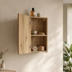 Pensile bagno sospeso 30x57h cm 1 anta rovere Rovery