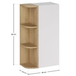 Pensile bagno sospeso 45x80h cm 1 anta bianco rovere Speranza