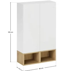Pensile bagno sospeso 60x100h cm 2 ante bianco rovere Speranza