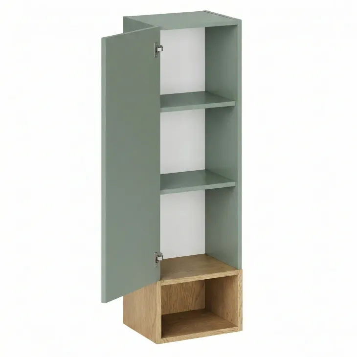 Pensile bagno sospeso 30x100h cm 1 anta verde salvia rovere Speranza