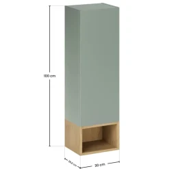 Pensile bagno sospeso 30x100h cm 1 anta verde salvia rovere Speranza