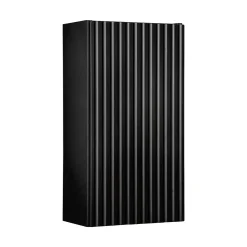 Pensile bagno sospeso 30x57h cm cannettato 1 anta nero Cleany