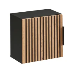 Pensile bagno sospeso 35x35h cm cannettato 1 anta quercia antracite Limpid