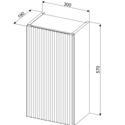 Pensile bagno sospeso 30x57h cm cannettato 1 anta verde salvia Greeny