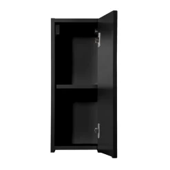 Pensile bagno sospeso 20x57h cm cannettato 1 anta nero Cleany