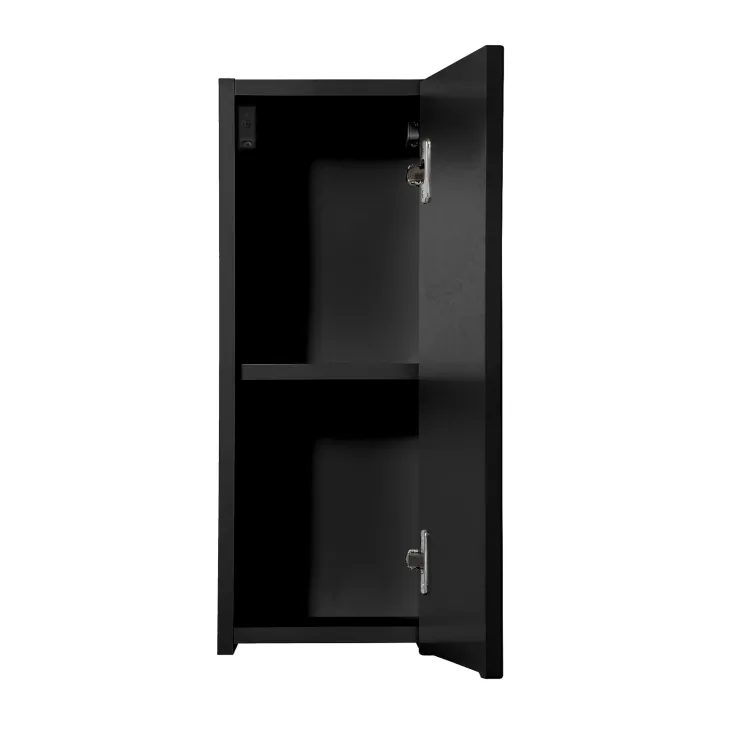 Pensile bagno sospeso 20x57h cm cannettato 1 anta nero Cleany
