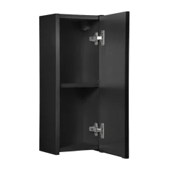 Pensile bagno sospeso 20x57h cm cannettato 1 anta nero Cleany