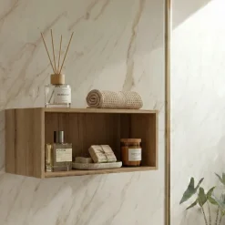 Pensile bagno 80x29h cm vano a giorno rovere Cleany