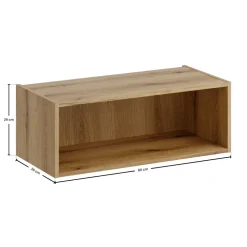 Pensile bagno 80x29h cm vano a giorno rovere Cleany