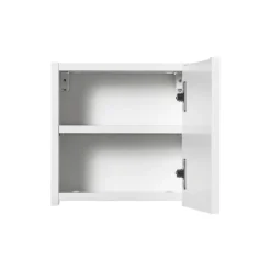 Pensile cubo bagno sospeso 30x30h cm cannettato 1 anta bianco Cleany