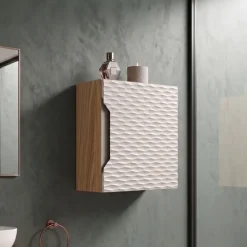 Pensile cubo bagno sospeso 35x35h cm 1 anta beige rovere Swim