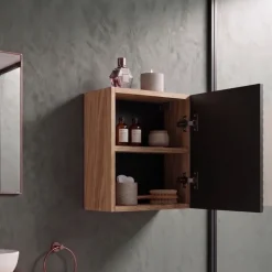 Pensile cubo bagno sospeso 35x35h cm 1 anta nero rovere Swim