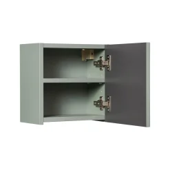 Pensile cubo bagno sospeso 30x30h cm cannettato 1 anta verde salvia Greeny
