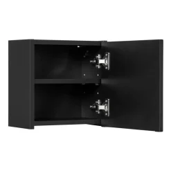 Pensile cubo bagno sospeso 30x30h cm cannettato 1 anta nero Cleany