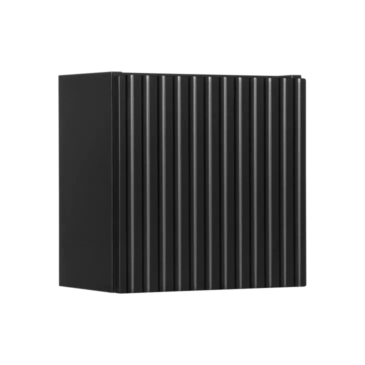 Pensile cubo bagno sospeso 30x30h cm cannettato 1 anta nero Cleany