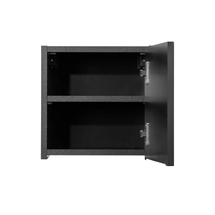 Pensile cubo bagno sospeso 30x30h cm cannettato 1 anta nero Cleany