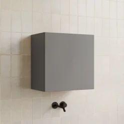 Pensile cubo sospeso bagno 55x50h cm 1 anta reversibile grigio scuro Sunset