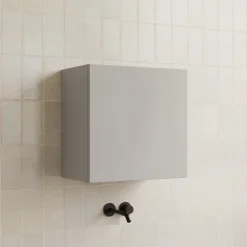 Pensile cubo sospeso bagno 55x50h cm 1 anta reversibile grigio chiaro Sunset