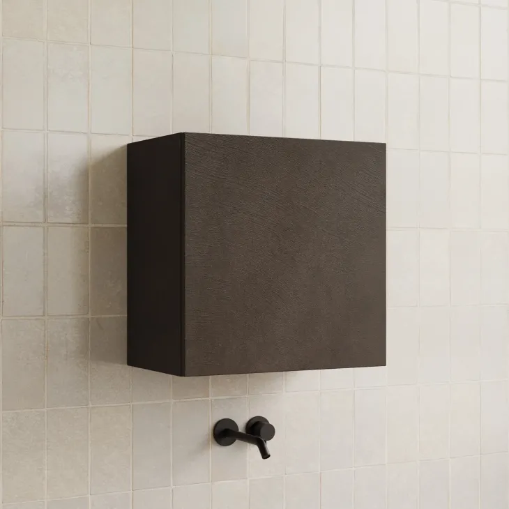 Pensile cubo sospeso bagno 55x50h cm 1 anta reversibile ossido nero Sunset