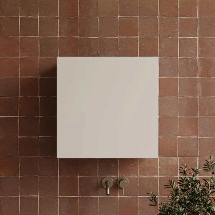 Pensile cubo sospeso bagno 55x50h cm 1 anta reversibile beige Sunset