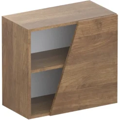 Pensile cubo sospeso 55x50cm 1 anta taglio obliquo reversibile rovere scuro Sunset