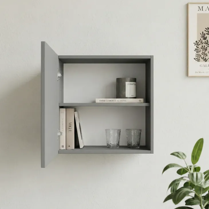 Pensile cubo sospeso 55x50h cm 1 anta reversibile grigio scuro Sunset