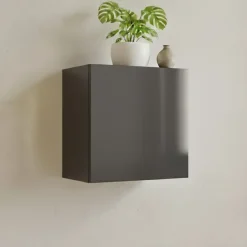 Pensile cubo sospeso 55x50h cm 1 anta reversibile grigio lucido Infinity