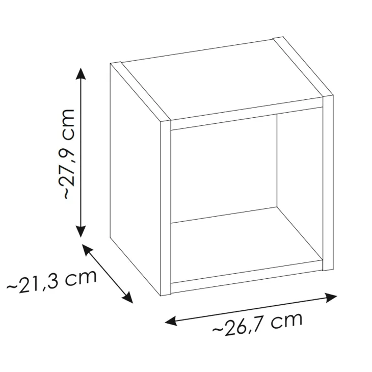 Pensile cubo 27x28h cm rovere Corallo