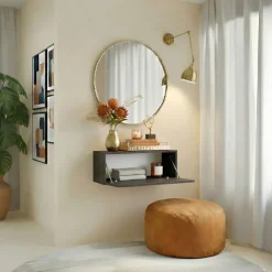 Pensile da parete orizzontale 69x29h cm 1 anta reversibile ossido nero Sunset