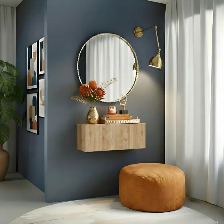 Pensile da parete orizzontale 69x29h cm 1 anta reversibile rovere chiaro Sunset
