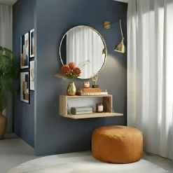 Pensile da parete orizzontale 69x29h cm 1 anta reversibile rovere chiaro Sunset