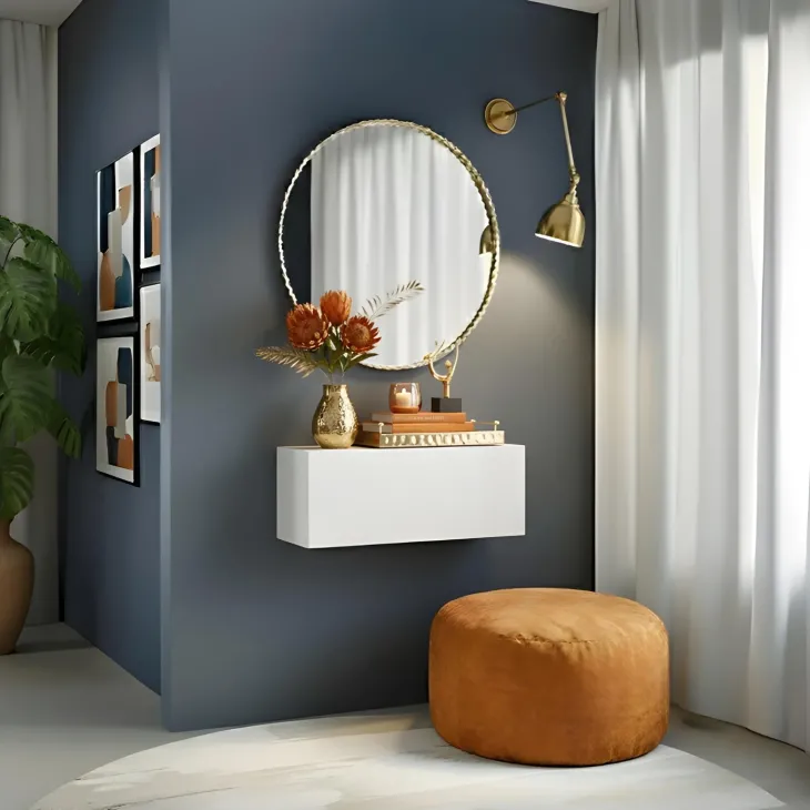 Pensile da parete orizzontale 69x29h cm 1 anta reversibile bianco lucido Sunset