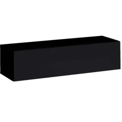 Pensile da parete orizzontale 120x30h cm nero opaco e lucido Geo 120