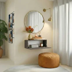 Pensile da parete orizzontale 69x29h cm 1 anta reversibile marrone bronzo Sunset