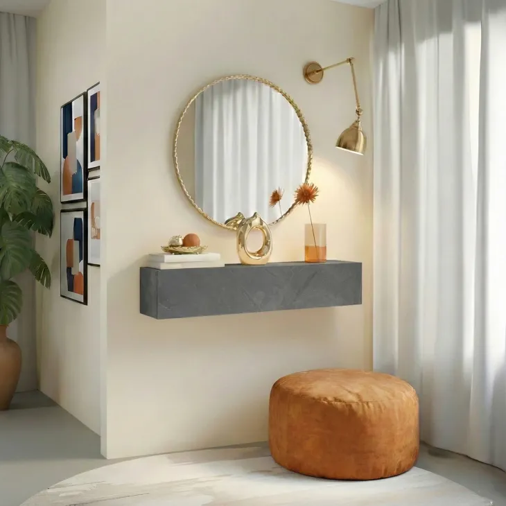 Pensile orizzontale 138x29h cm 1 anta reversibile antracite Sunset