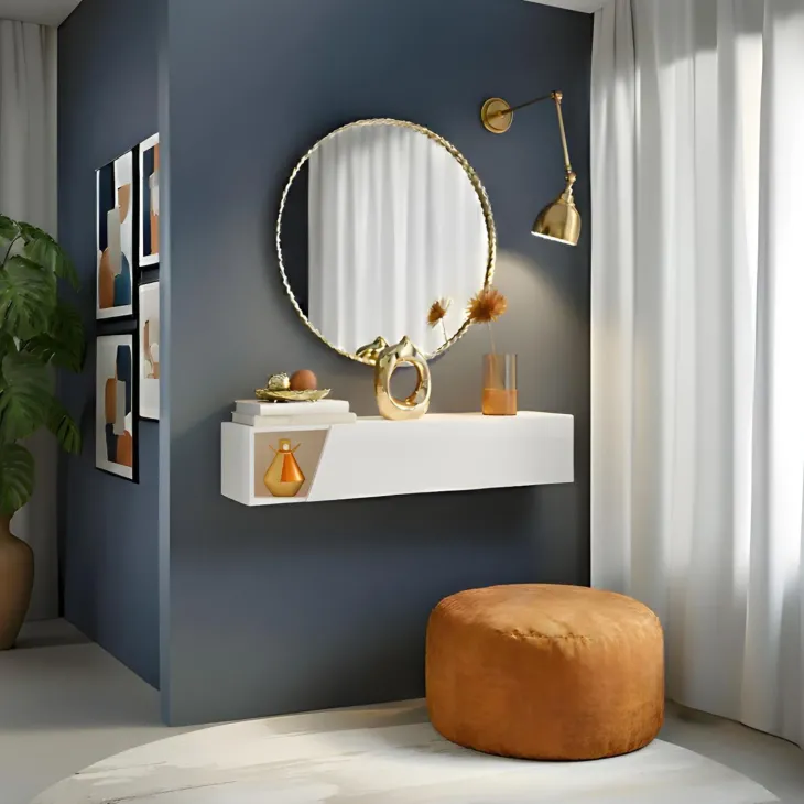 Pensile orizzontale 138x29h cm 1 anta taglio obliquo reversibile bianco lucido Sunset