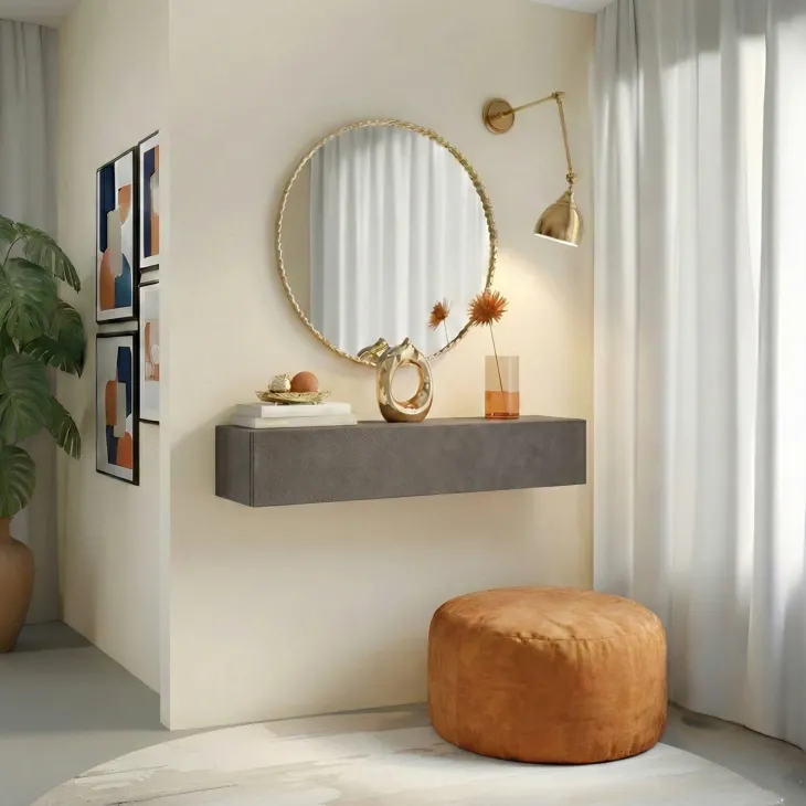 Pensile orizzontale 138x29h cm 1 anta reversibile marrone bronzo Sunset