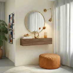Pensile orizzontale 138x29h cm 1 anta reversibile rovere scuro Sunset
