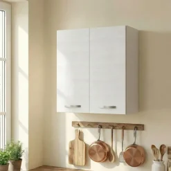 Pensile scolapiatti 60x72h cm 2 ante bianco frassinato Talise