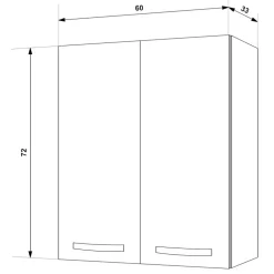 Pensile sospeso cucina 60x72h cm 2 ante bianco frassinato Talise