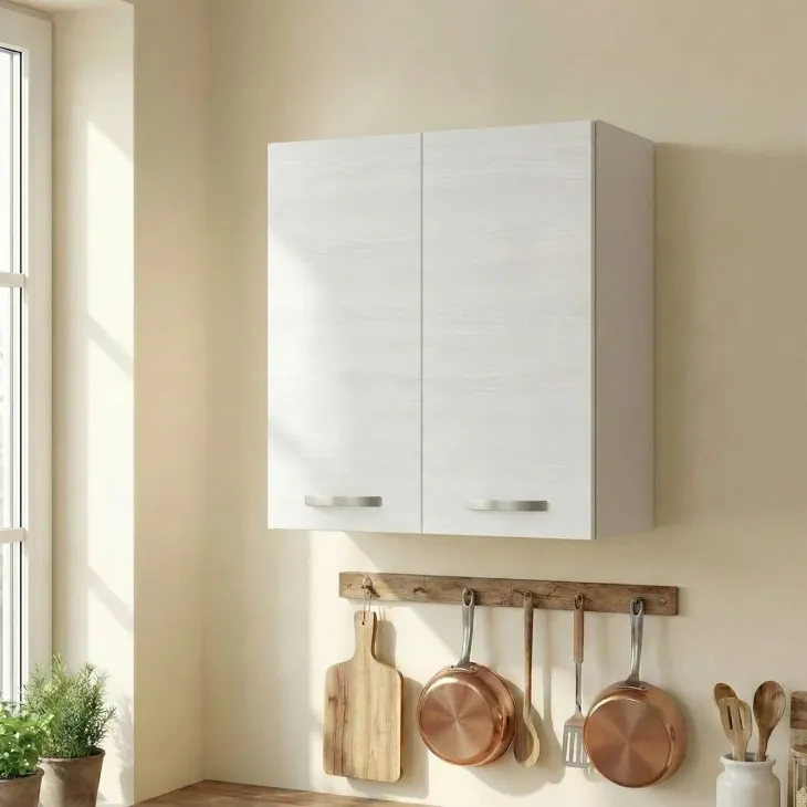 Pensile sospeso cucina 60x72h cm 2 ante bianco frassinato Talise