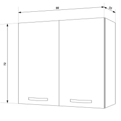Pensile sospeso cucina 80x72h cm 2 ante rovere olmo Talise