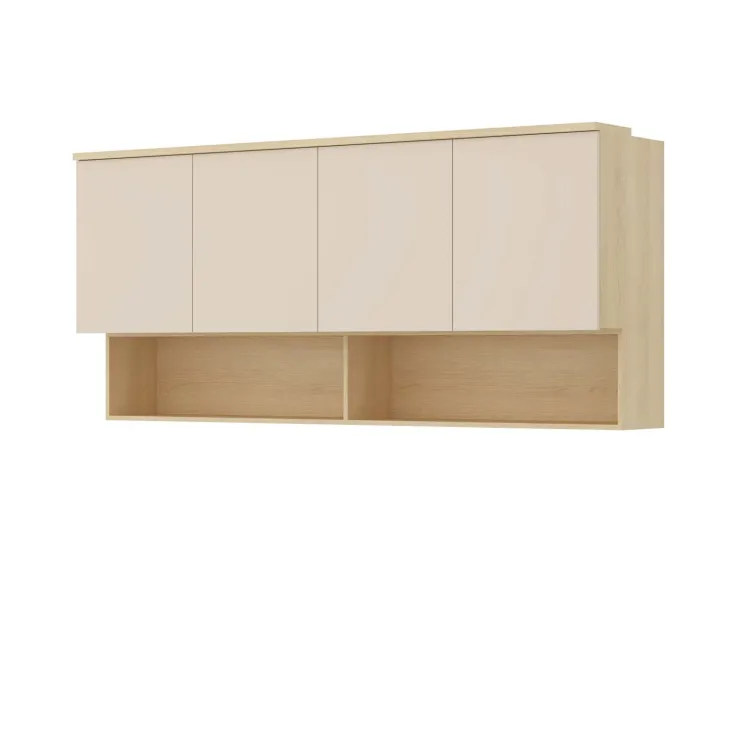 Pensile sospeso 186x83h cm 4 ante reversibili beige cashmere rovere Elvira