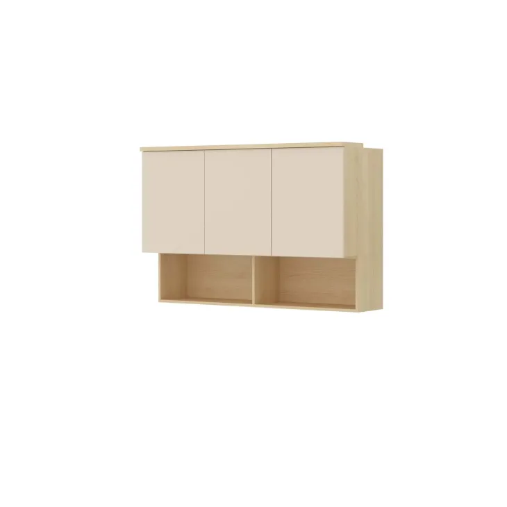 Pensile sospeso 126x83h cm 3 ante reversibili beige cashmere rovere Elvira