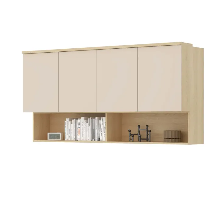 Pensile sospeso 168x83h cm 4 ante reversibili beige cashmere rovere Elvira