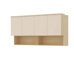 Pensile sospeso 168x83h cm 4 ante reversibili beige cashmere rovere Elvira