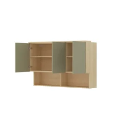 Pensile sospeso 126x83h cm 3 ante reversibili verde salvia rovere Elvira