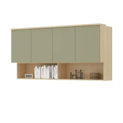 Pensile sospeso 168x83h cm 4 ante reversibili verde salvia rovere Elvira