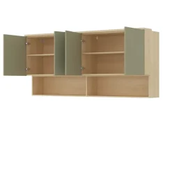 Pensile sospeso 186x83h cm 4 ante reversibili verde salvia rovere Elvira