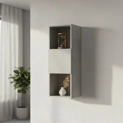 Pensile sospeso 33x92h cm con vani a giorno cemento Infinity